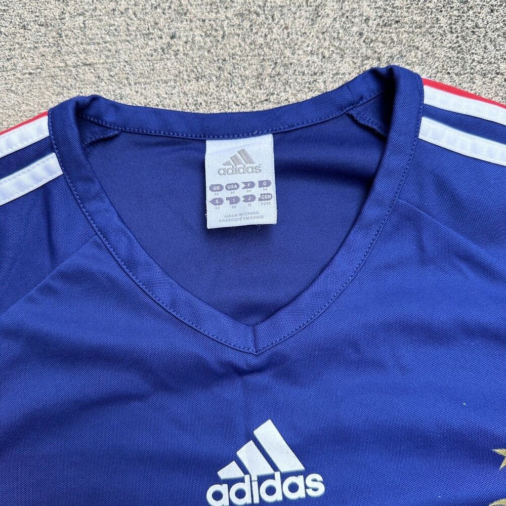 Adidas France Soccer Jersey Mens Medium Blue FFF One Star Rooster Euro Football - Picture 4 of 7